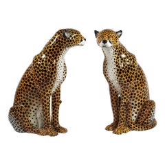 Vintage Ceramic Cheetahs, Mid-20th Century