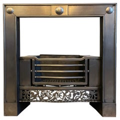 Antique English Polished Steel Register Grate