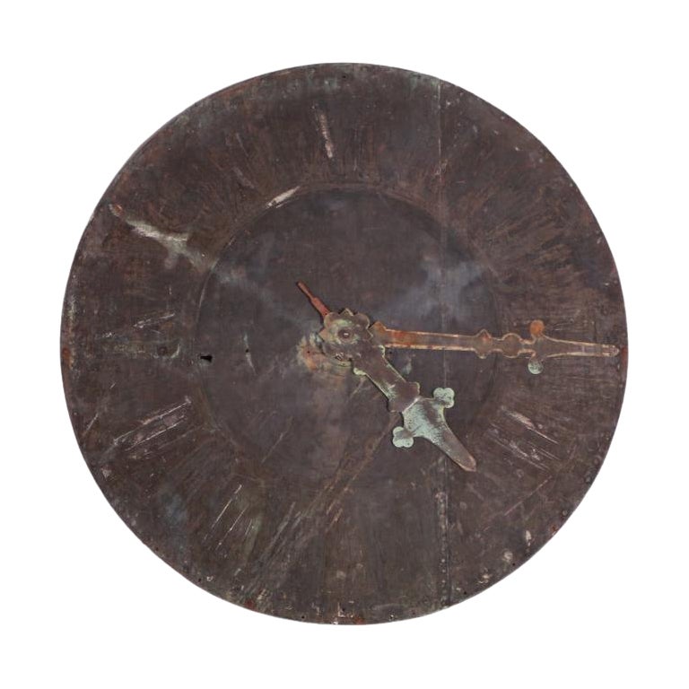 French Copper Clock Face For Sale