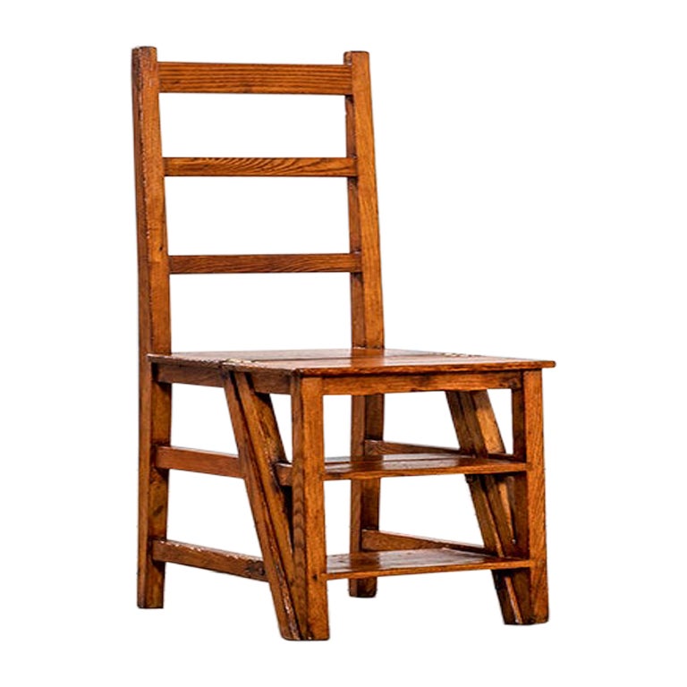 20th Century Ignazio Gardella 'attr.' Folding Ladder Chair in Wood '50s For Sale