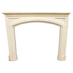 Antique Fireplace Mantle in White Marble, Second Half of the 19th Century, Italy