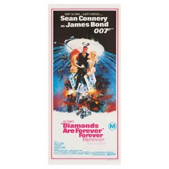 James Bond « Diamonds Are Forever » (Les diamants sont éternels), affiche d'origine du film australien, 1971