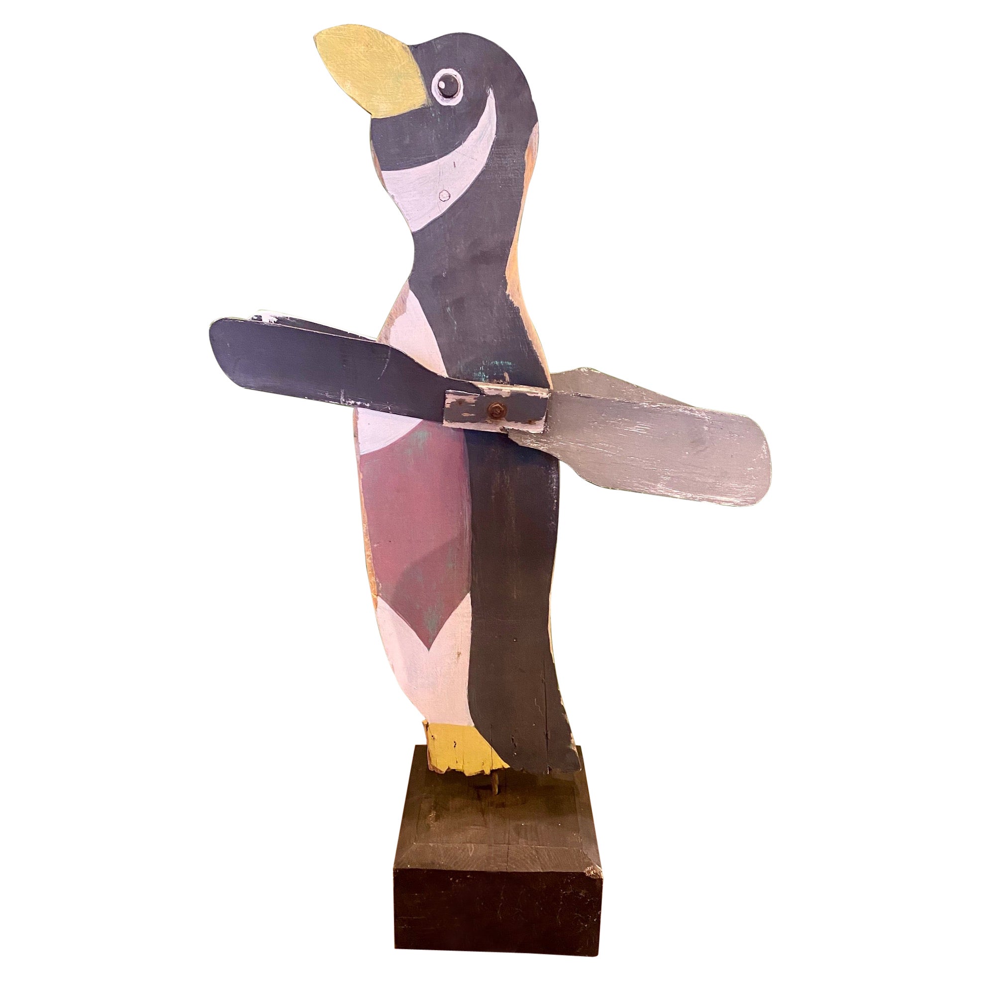 Volkskunst-Pinguin-Kreisel, ca. 1930-40er Jahre