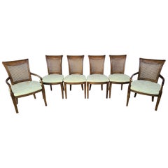 Vintage Drexel Heritage Italian Style Cane Back Dining Chairs:: Set of 6