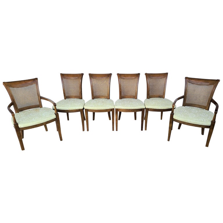Vintage Drexel Heritage Italian Style, Drexel Heritage Cane Back Dining Chairs