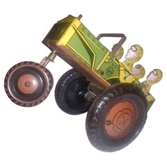 Mud Century Tin Litho Windup Toy by Louis Marx "Jumpin Jeep" C 1950