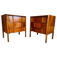 Pair Edmond Spence Walnut Nightstands 