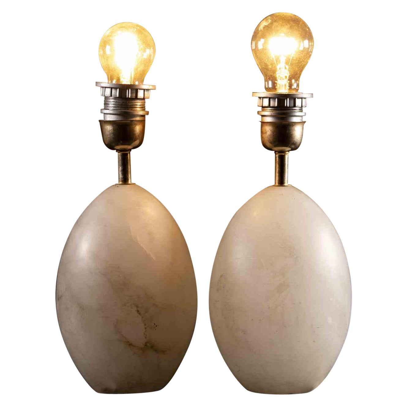 Vintage Alabaster Lamps, 1970s