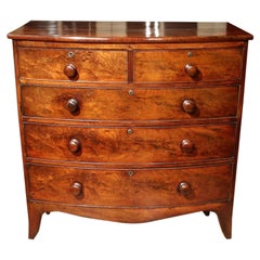 Antique 19th Century Mahogany Bow Front Chest of Drawers