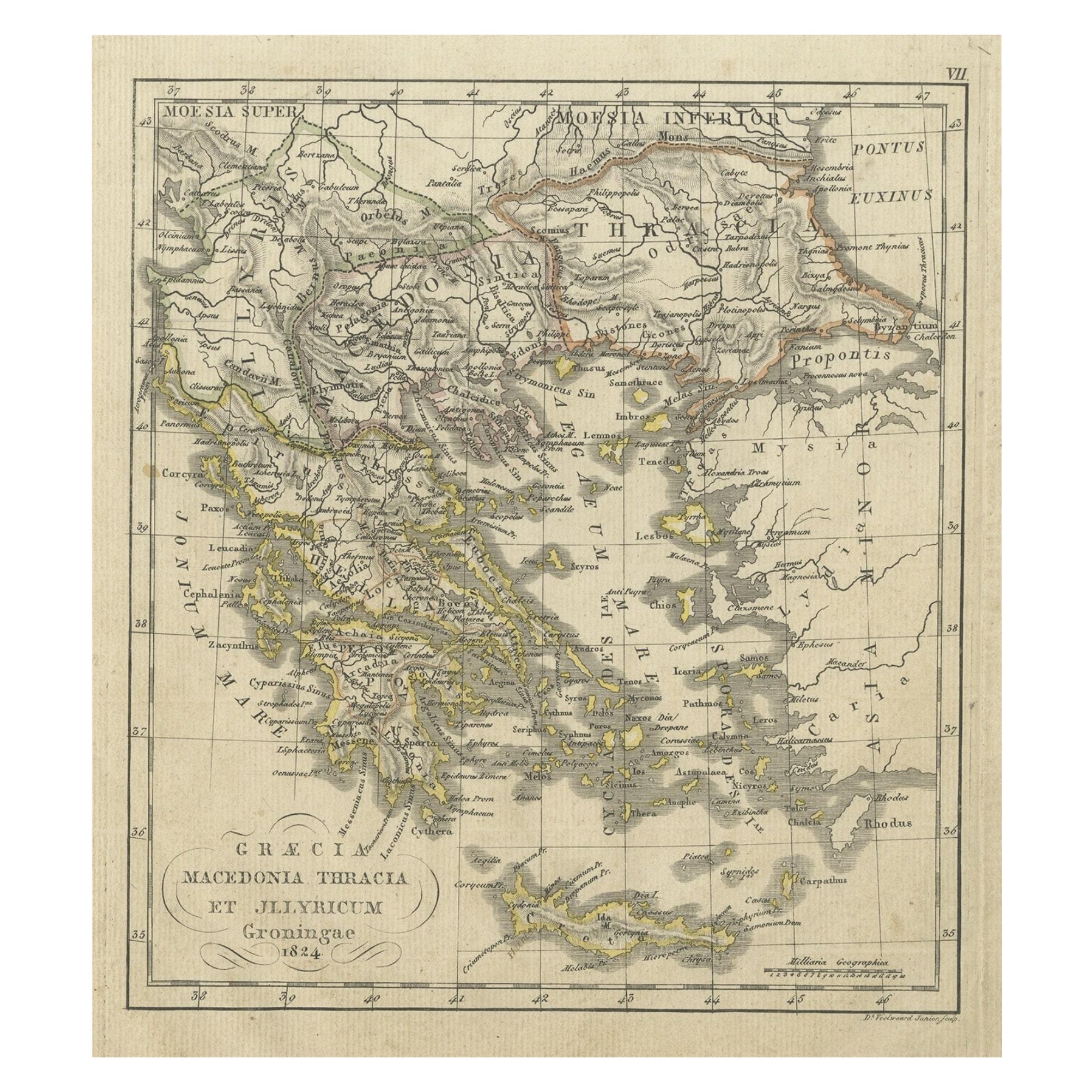 Antique Map of Greece and Macedonia, 1825