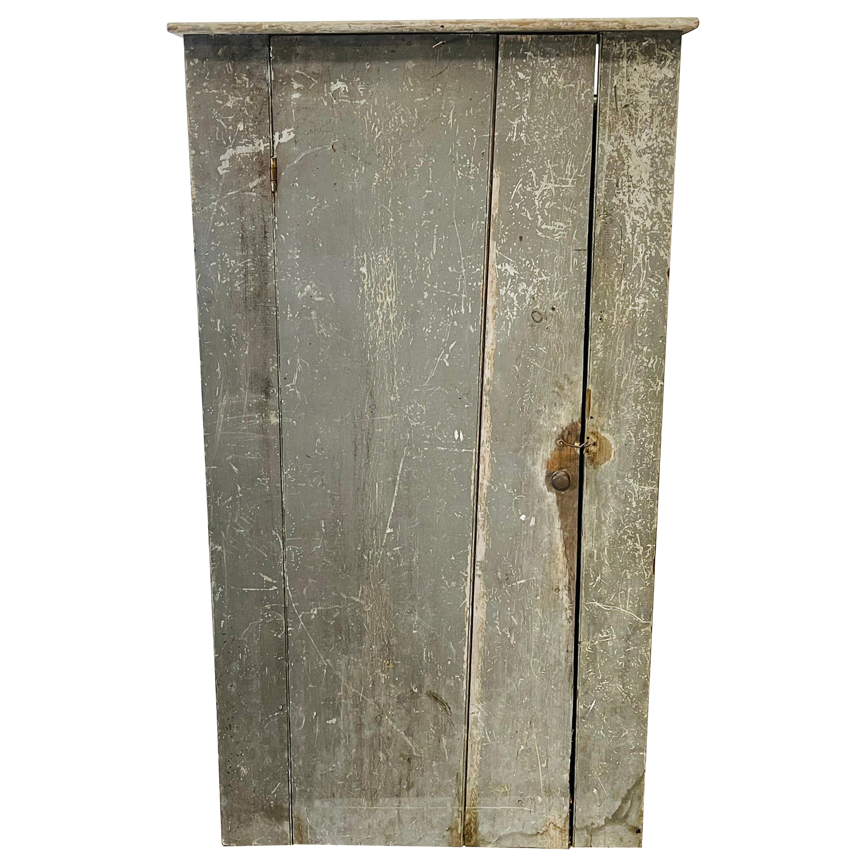 New England Farmhouse Antique Rustic Cupboard For Sale