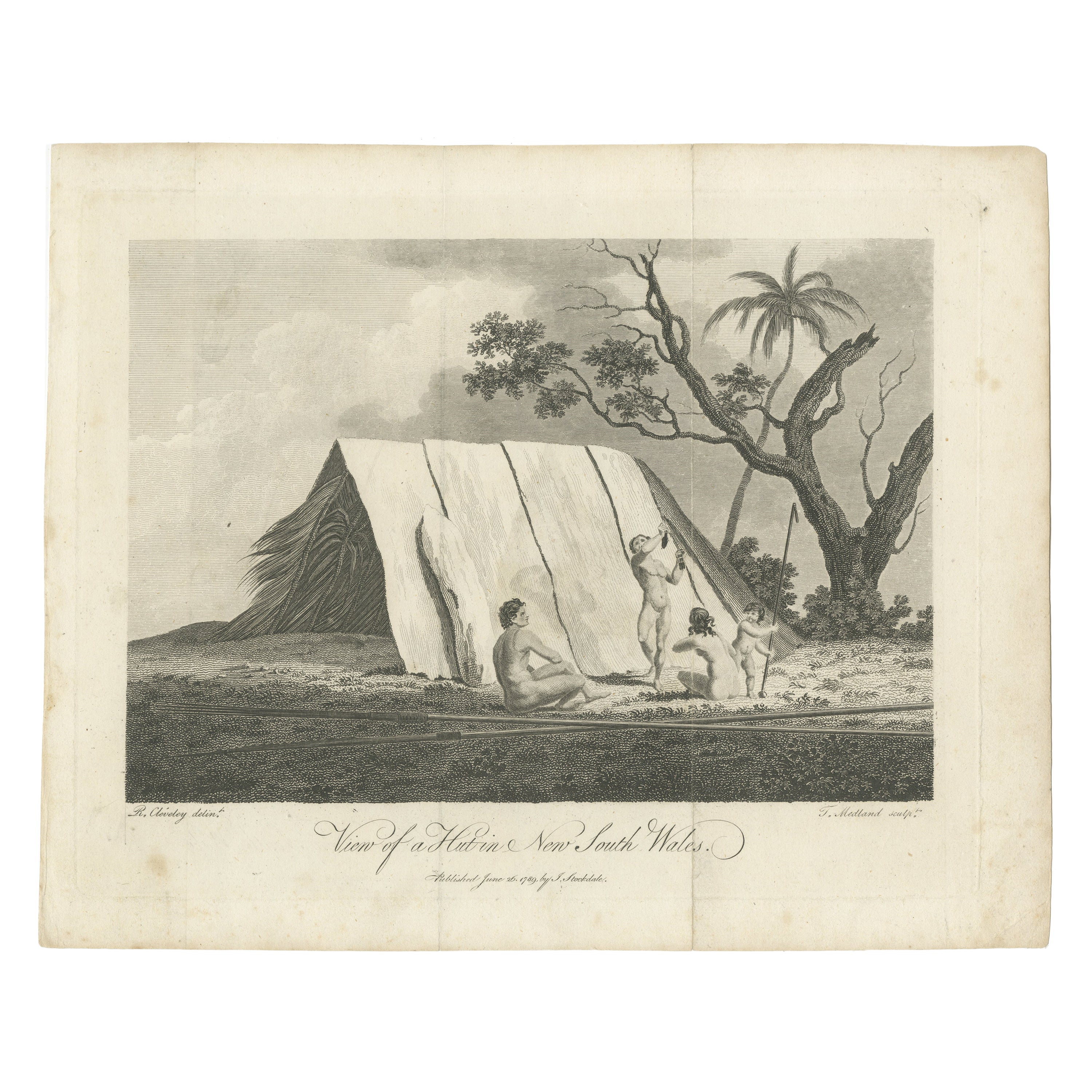 Scarce Print of Natives in New South Wales, Australia, c.1789 For Sale