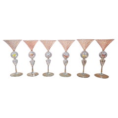 Bimini Animal Martini Cocktail Glasses, Set of Six, Circa 1925