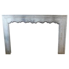 Antique Fireplace Mantle in Gray Lacquered Wood, 18th Century, Italy