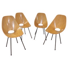 4 Playwood Chairs "Medea" by Vittorio Nobili, 1950s