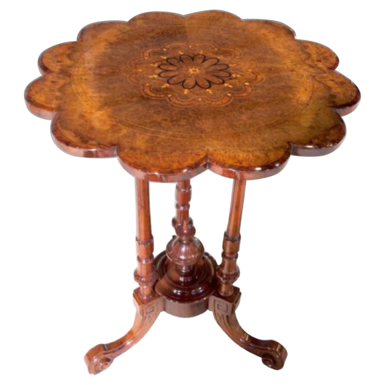 Antique Burr Walnut Wine, Occasional, Lamp Table