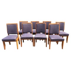 Guillerme et Chambron Set of Eight Oak Chairs