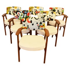 1960s Set of 6 Erik Kirkegaard Dining Chairs inspired by Joan Miro