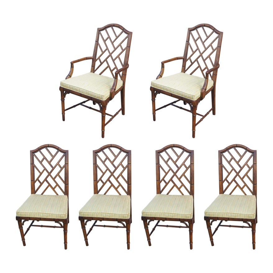 Pair Chinese Chippendale Arm Chairs by Century Furniture For Sale
