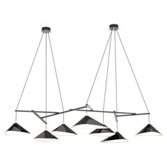 Monumental Daniel Becker Emily 7 Chandelier in Glossy Black for Moss Objects