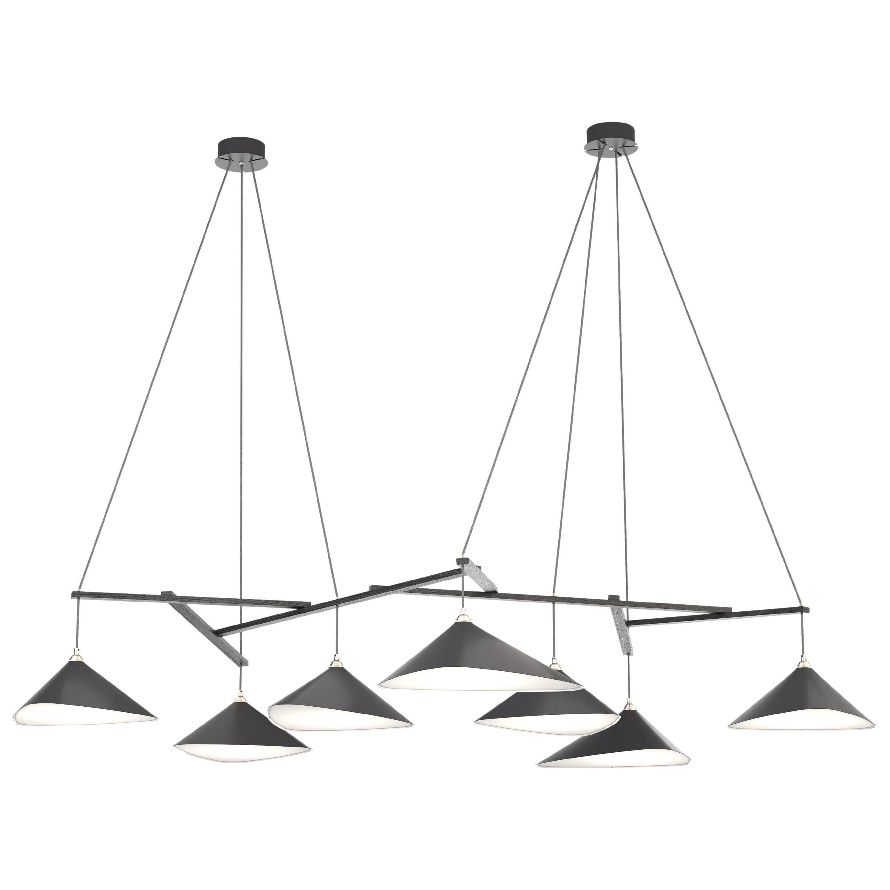 Monumental Daniel Becker Emily 7 Chandelier in Anthracite/Black for Moss Objects For Sale