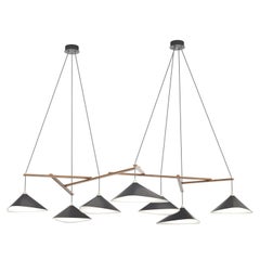 Monumental Daniel Becker 'Emily 7' Chandelier in Anthracite/Oak for Moss Objects