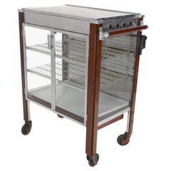 Used Art Deco Machine Age Commercial Grade Heated Serving Cart