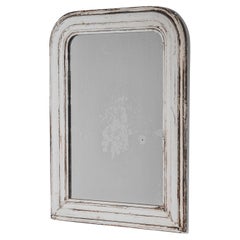 Napoleon III French White and Black Patinated Mirror