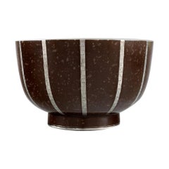 Wilhelm Kåge for Gustavsberg, Rare Argenta Art Deco Bowl in Glazed Ceramics