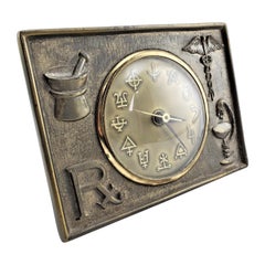 Antique Art Deco Medical, Pharmaceutical or Apothecary Inspired Desk Clock