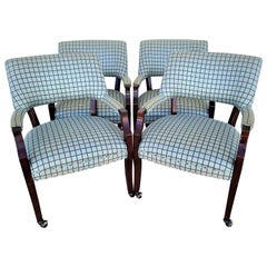 Michael Weiss for Vanguard Furniture Rolling Dining Game Armchairs - Set of 4