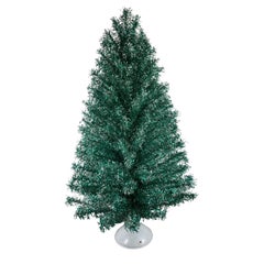 Antique Mid Century Silver & Green Aluminum Christmas Tree, "Starlite" by Revlis