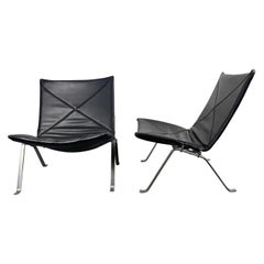 Matched Pair PK22 Lounge Chairs by Poul Kjærholm for E Kold Christensen
