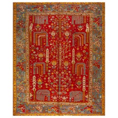 Antique Late 19th Century Turkish Oushak Carpet  ( 11' 5'' x 14' 6'' - 348 x 442 cm )