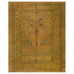 Antique 19th Century Turkish Oushak Carpet ( 8'9'' x 10'10'' - 266 x 330 )