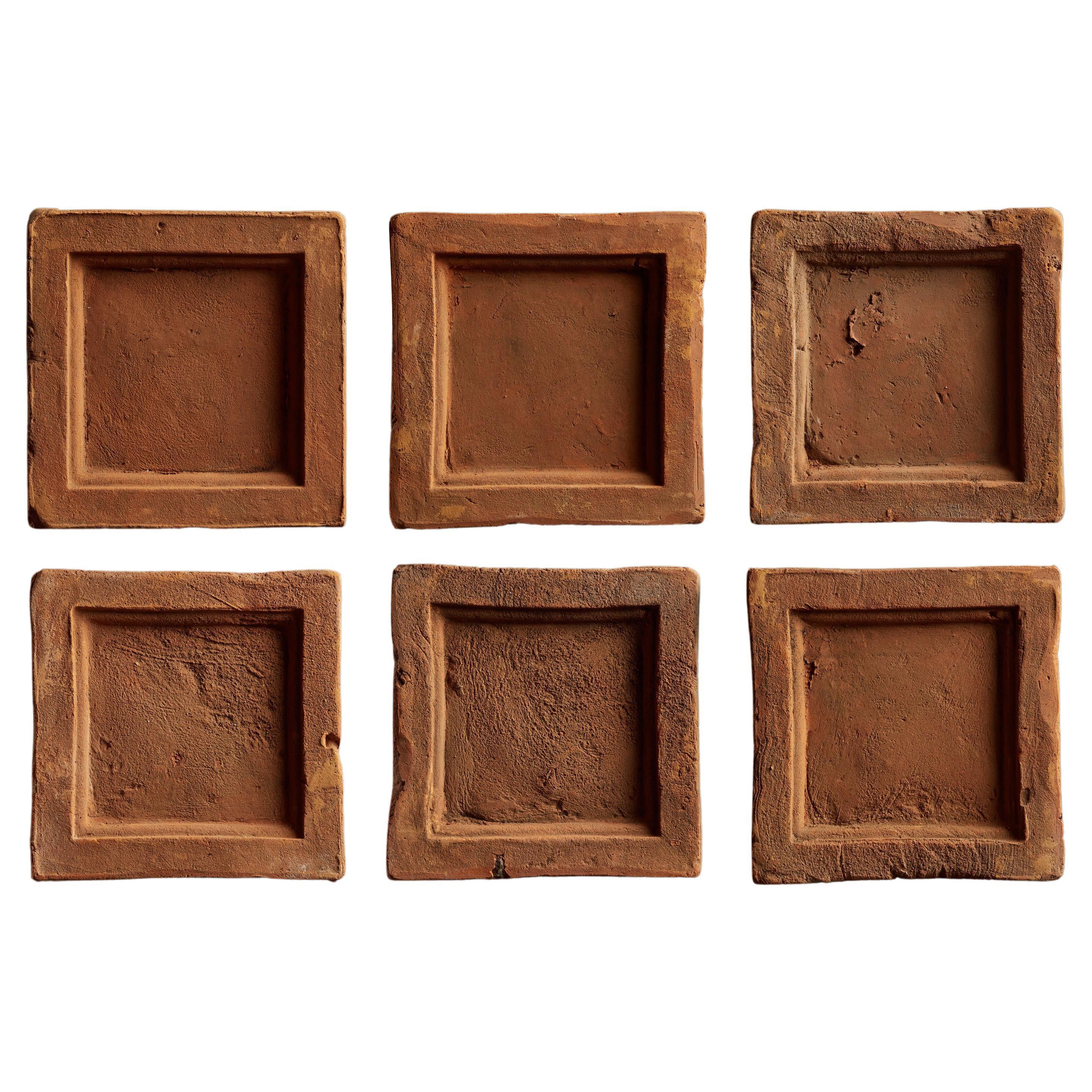 Set of 6 Antique Earthenware Tiles