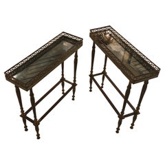 Petites Bronze Side Tables by Maison Jansen, France, 1950