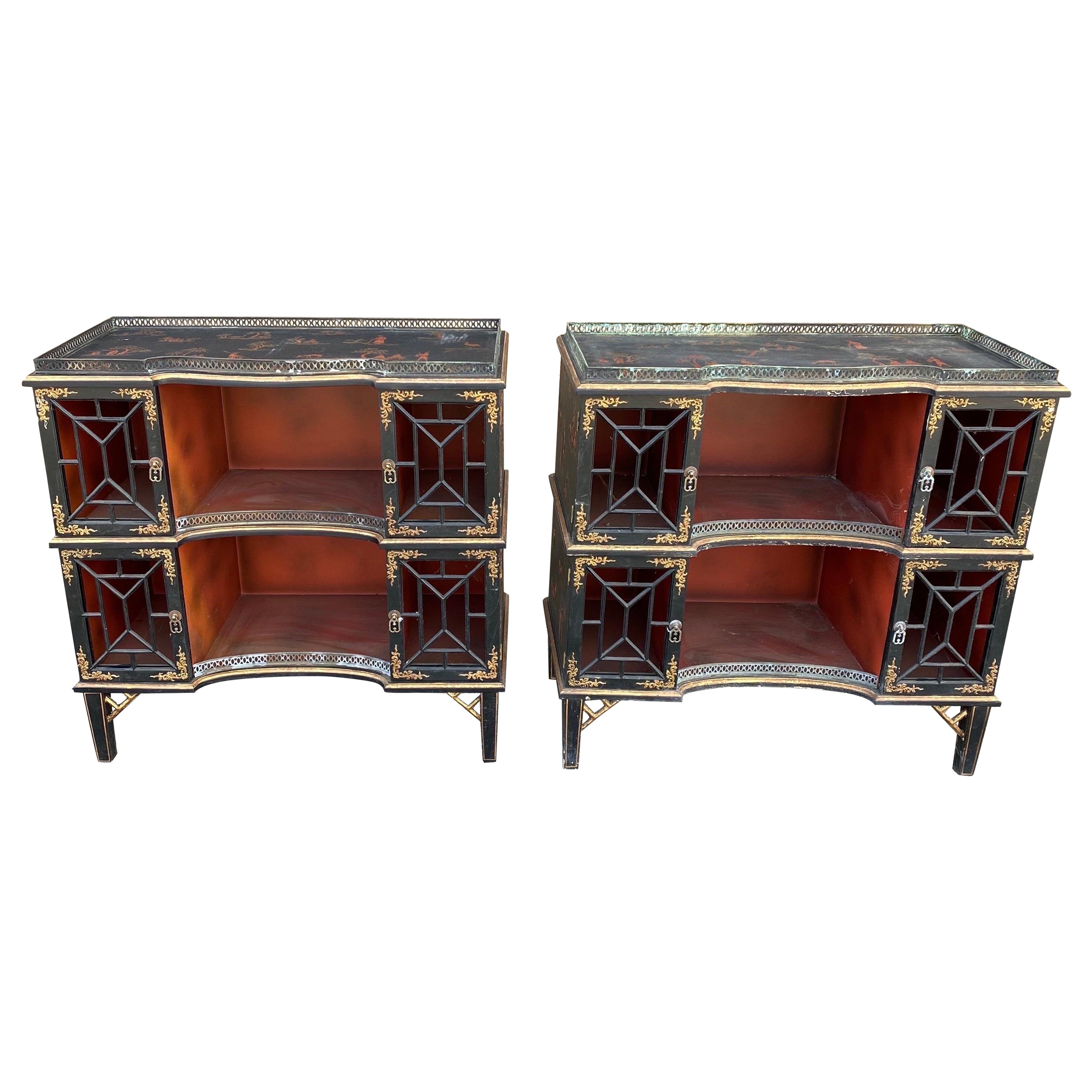 Great Pair of Vintage Chinoiserie Bedside Cabinets