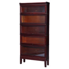 Antique Arts & Crafts Macey Mahogany Five-Stack Barrister Bookcase, c1910