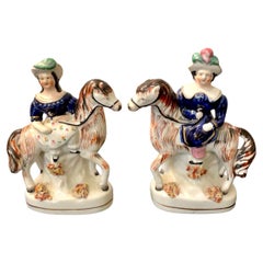 Pair of Antique Victorian Staffordshire Figures