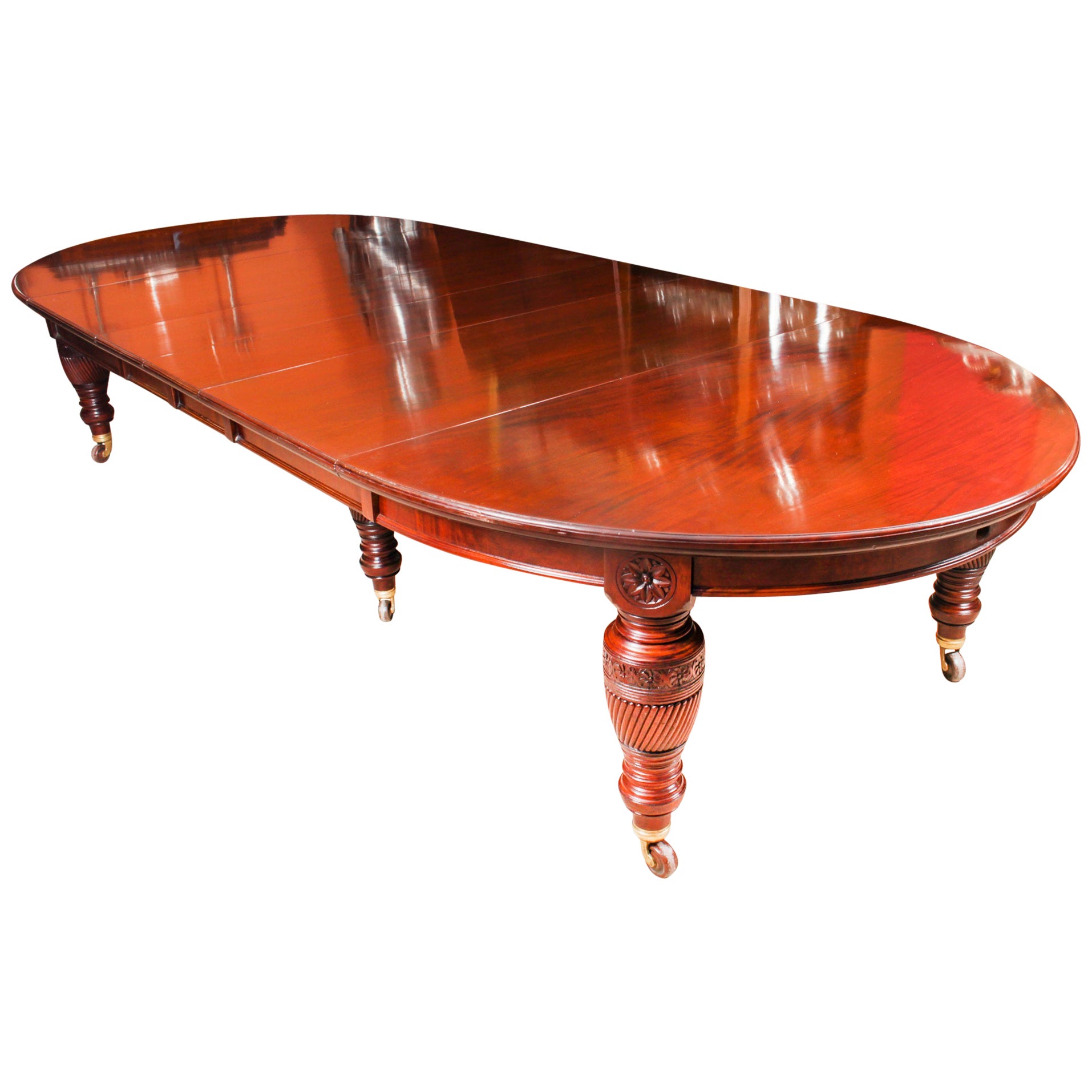 Antique Victorian Flame Mahogany Extending Dining Table 19th C