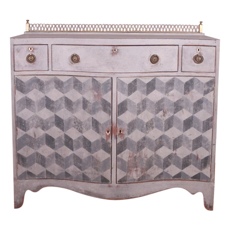 English Serpentine Front Sideboard For Sale