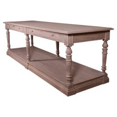French Bleached Oak Drapers Table