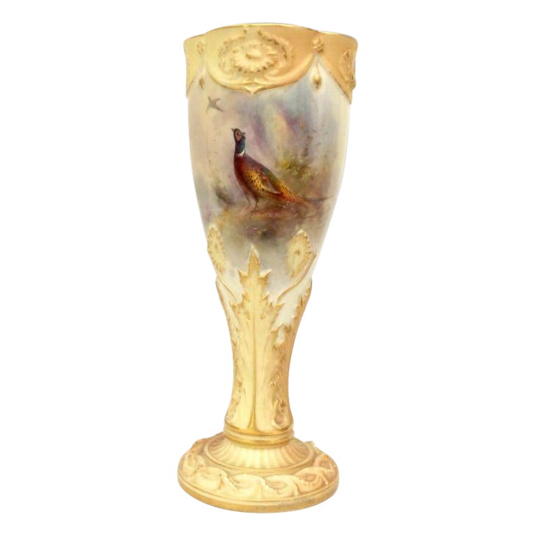 Royal Worcester Goblet James Stinton Vase For Sale