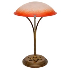 Antique French Glass Table Lamp by Charles Schneider