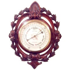 Superb Quality Antique Mahogany Negretti & Zambra Aneroid Barometer