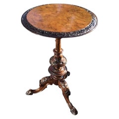 Antique Burr Walnut Occasional Wine Side Table