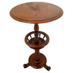 Unusual Antique Victorian Quality Mahogany Circular Lamp Table