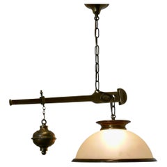 Antique Large Steelyard Brass Scale Lamp from a Hardware Store