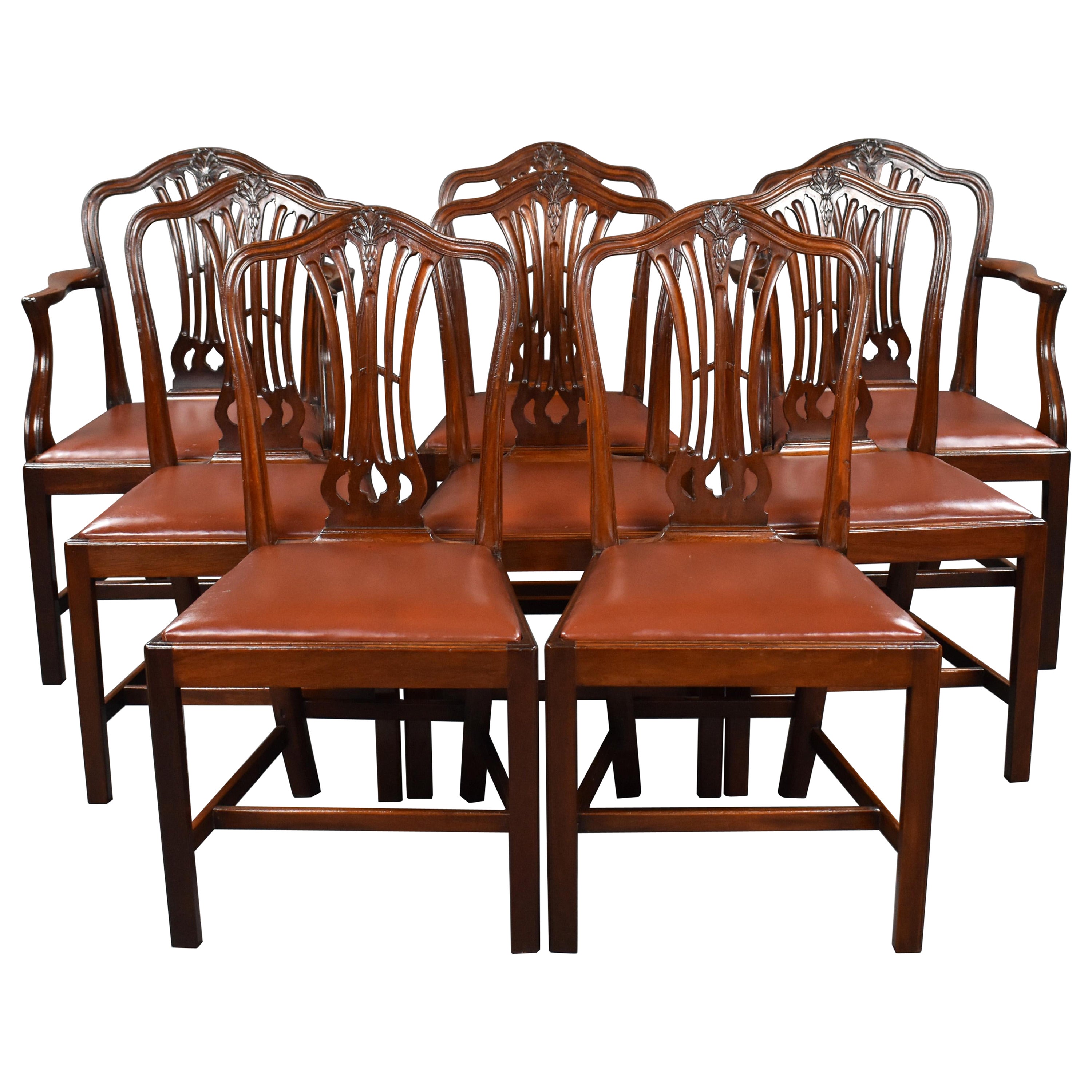Set of 8 18th Century George III Mahogany Dining Chairs
